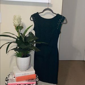 Zara forest green cocktail dress